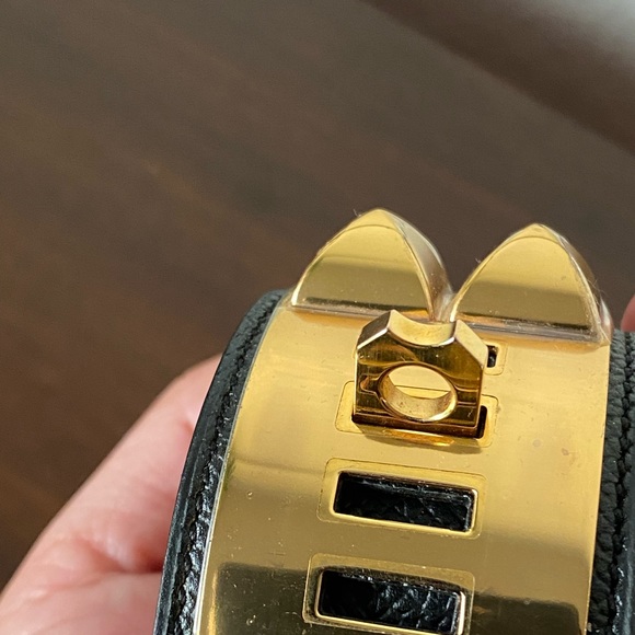 HERMES CDC Collier de Chien BRACELET in Epsom Leather with Gold Hardware LARGE - Picture 7 of 9